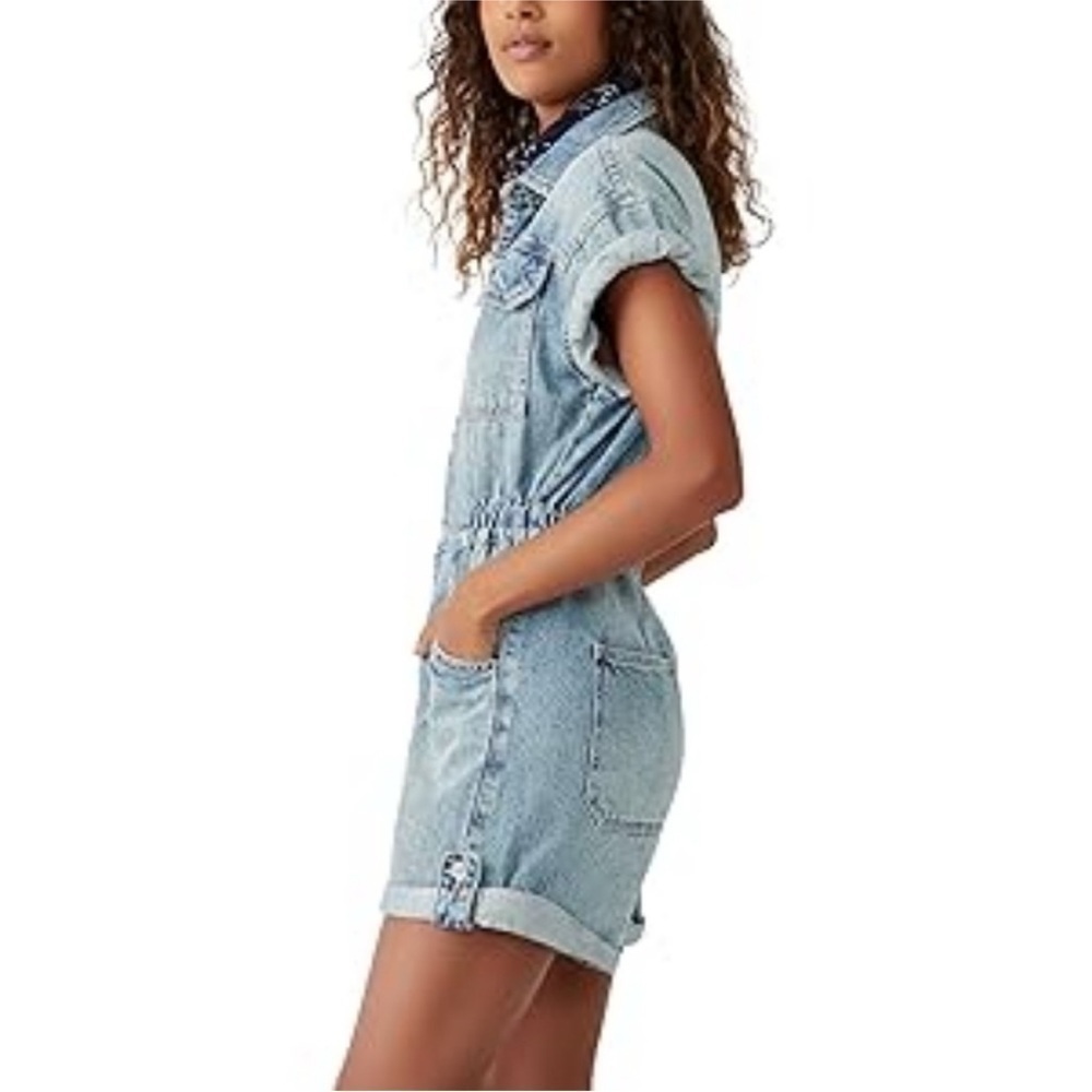 Free people Marci cuffed shortalls XS - Picture 3 of 11
